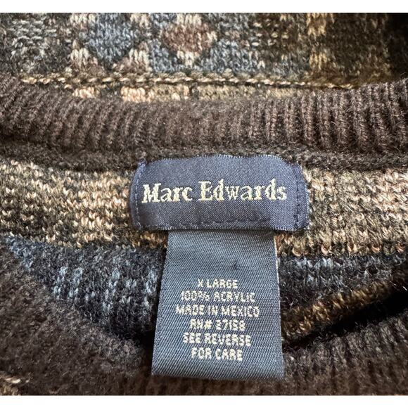 Vintage Marc Edwards 80s Grandpacore Sweater Geometric Grunge Crewneck - Picture 2 of 7